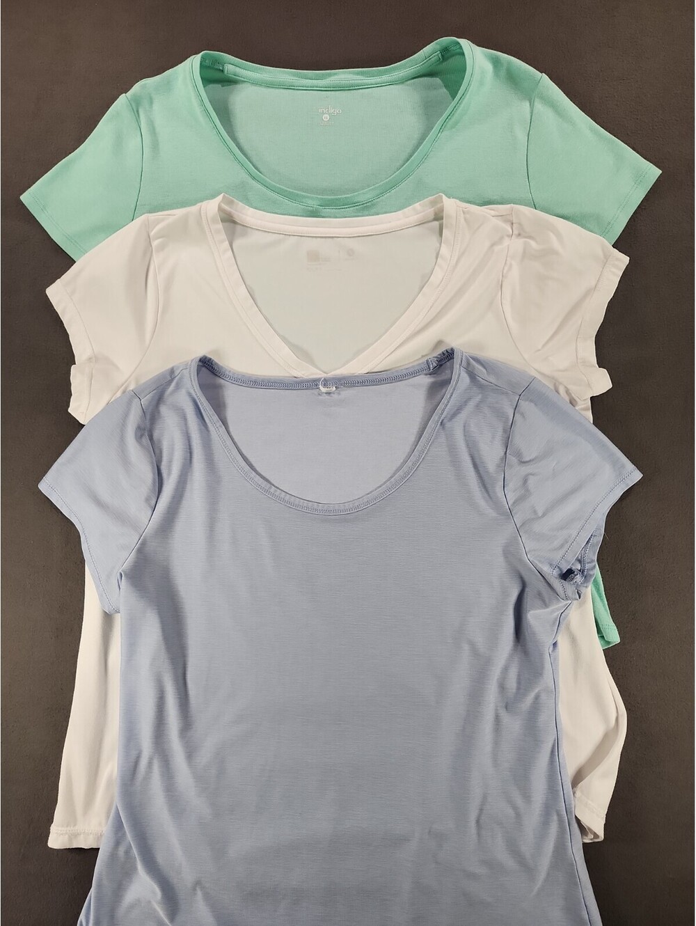 Xersion | Indigo Women's XL 3pk Teal Light Blue White Tees 267
